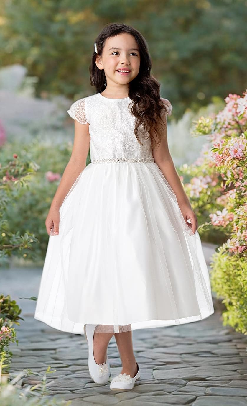 iGirlDress Flower Girl Dresses for First Communion, Pageant, Wedding & Birthday - Elegant Lace Party Gowns for Special Occasions