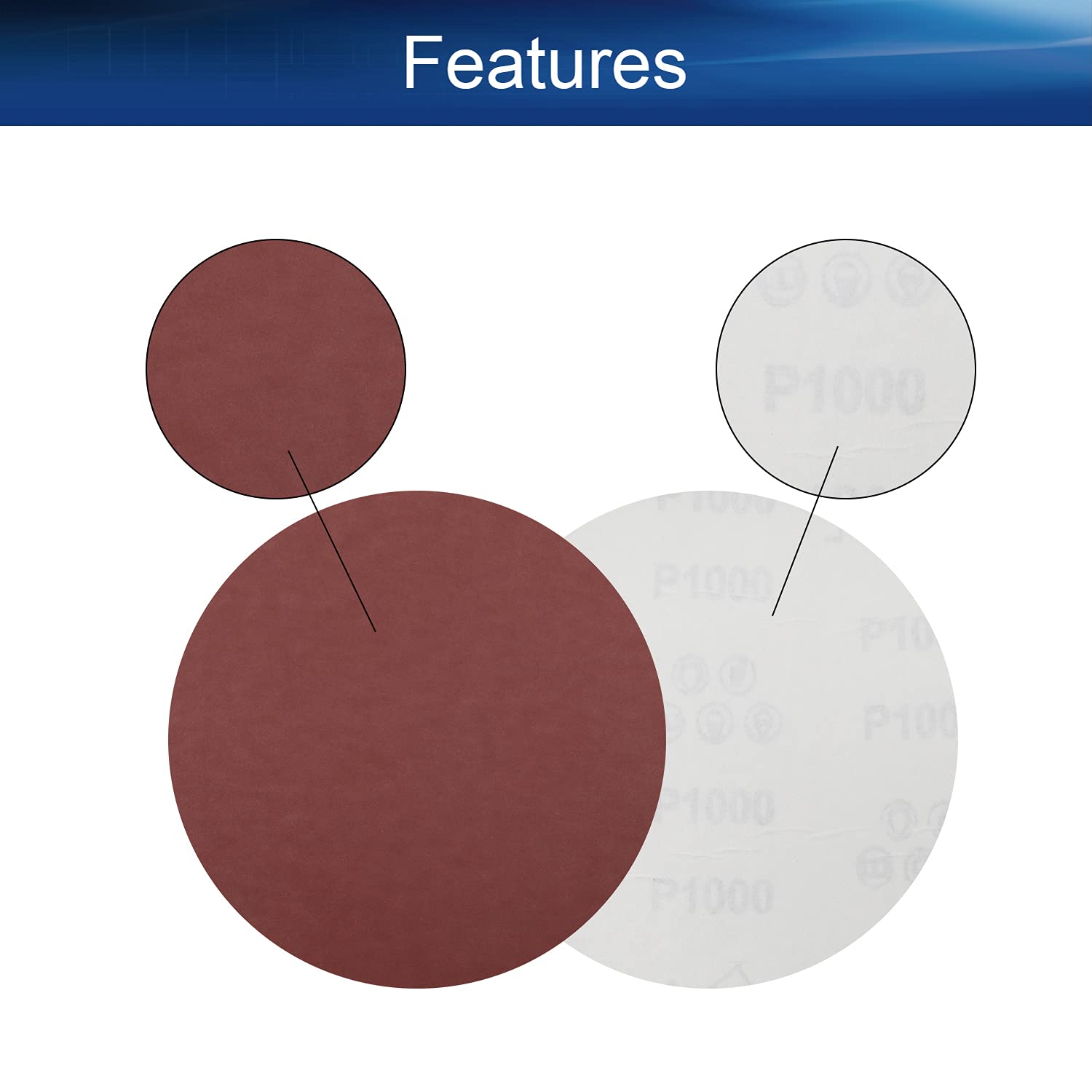 Auniwaig 6-Inch PSA Aluminum Oxide Sanding Discs - 1000 Grit, No-Hole, Self-Adhesive - 10 Pack for Random Orbital Sanders, Drills, Grinders & Rotary Tools - Perfect for Woodworking, Metal Polishing & Surface Preparation