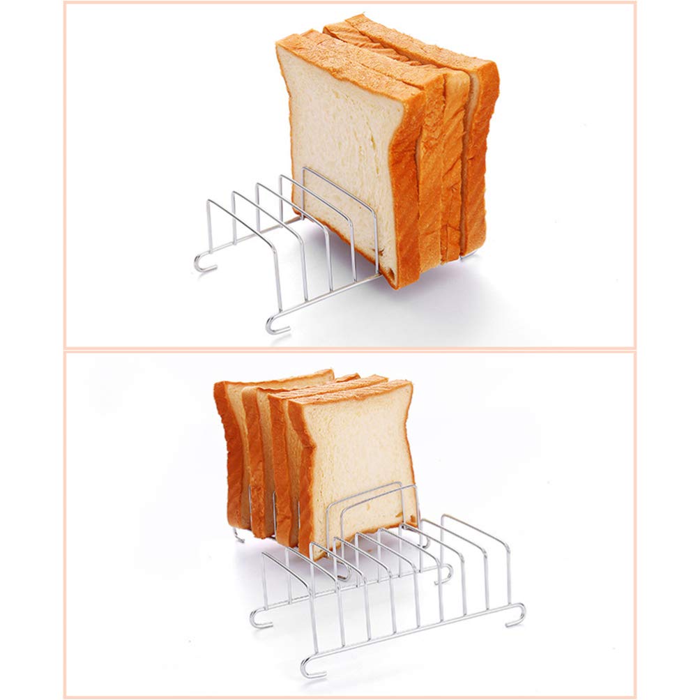 Yardwe 2-Piece Stainless Steel Toast Bread Rack Holder - 8 Slice Capacity, Cooling Grid for Air Fryer & Countertop - Perfect for Toasting, Baking, and Serving Bread
