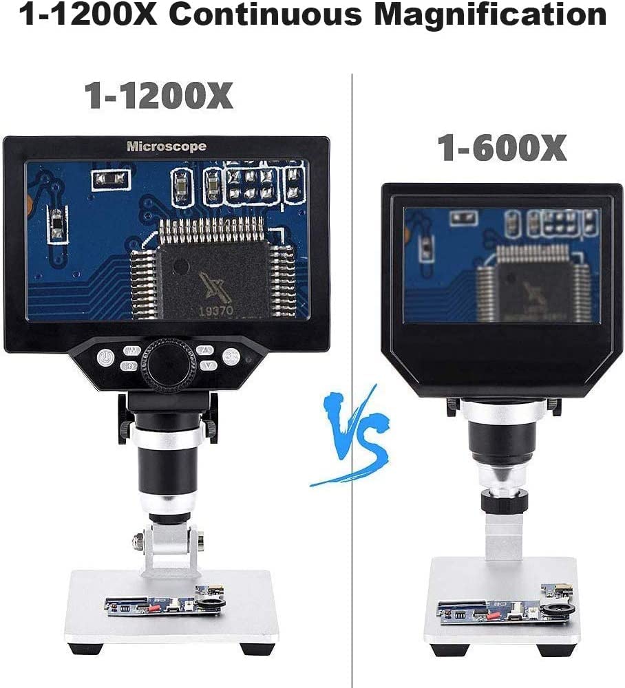 1200X LCD Digital Microscope with 12MP Camera & 7