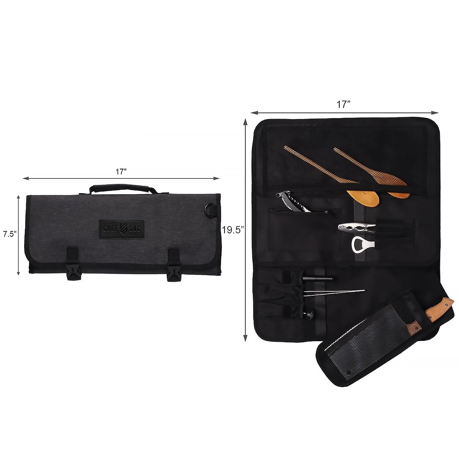 Professional Chef Knife Roll Bag with 8+ Slots - Perfect for Kitchen, Culinary School & Travel - Durable Knife Storage & Organizer for Chefs & Home Cooks