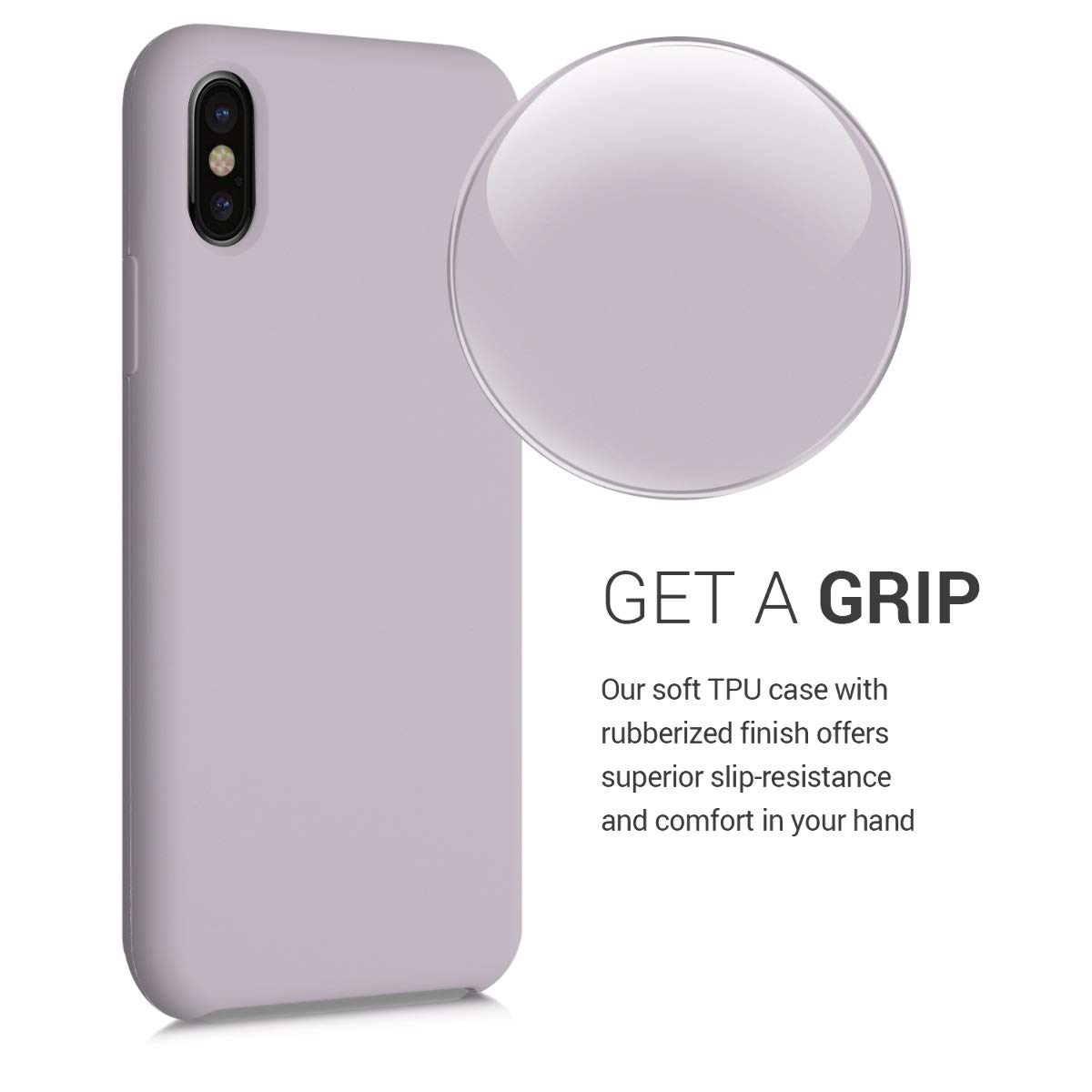 kwmobile TPU Silicone Case for Apple iPhone X - Soft Protective Phone Cover with Premium Finish in Purple Cloud | Perfect for Everyday Use, Work & Travel Protection