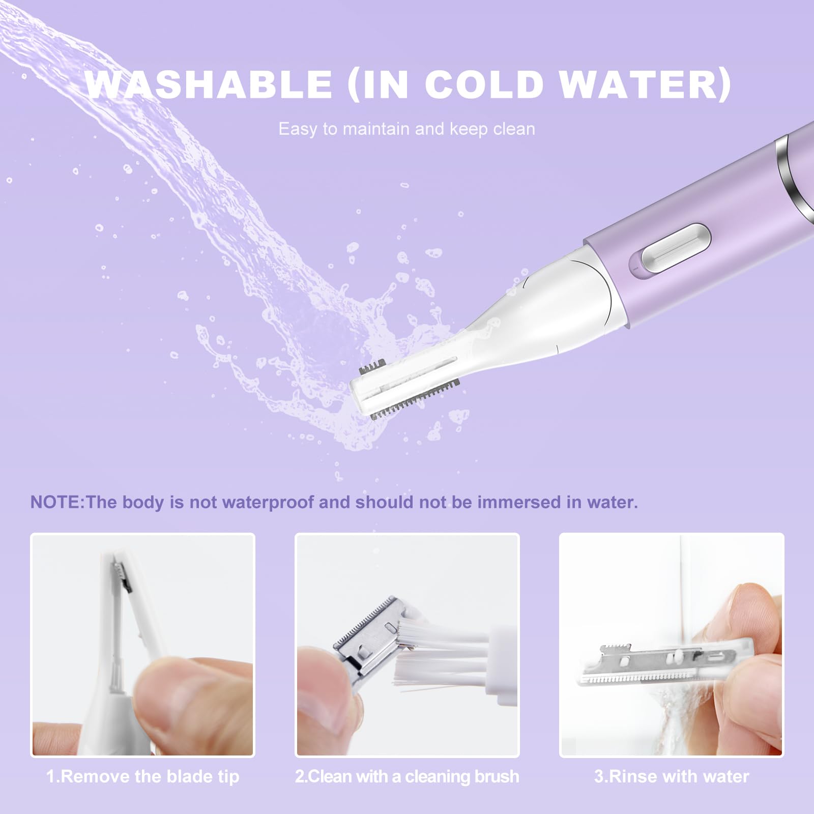 Rechargeable Eyebrow Trimmer for Women - Double-Sided Electric Eyebrow Razor with Pivoting Head & Comb, Portable Facial Hair Remover for Easy Cleaning - Perfect for Travel, Home Use & Eyebrow Shaping