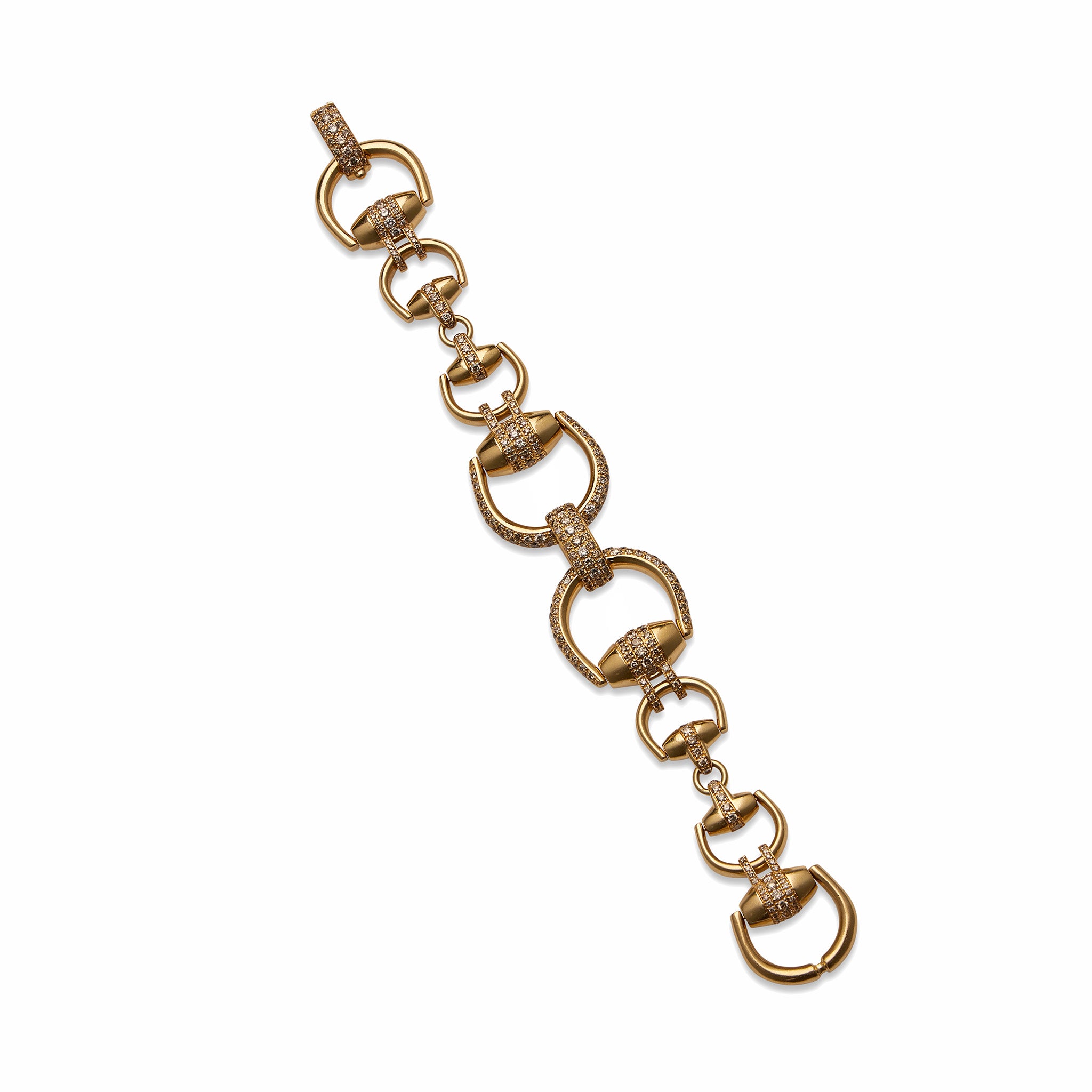 Gucci Colored Diamond Horsebit Bracelet for Women - Luxury Gold-Tone Fashion Jewelry Gift for Her - Perfect for Parties, Weddings & Special Occasions