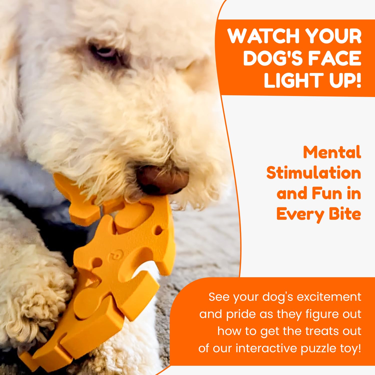 Interactive Dog Puzzle Toy for Smart Dogs - IQ Enrichment & Brain Stimulation Treat Dispenser - Food Puzzle for Small, Medium & Large Dogs & Puppies - Perfect for Boredom Relief & Mental Exercise at Home or Travel