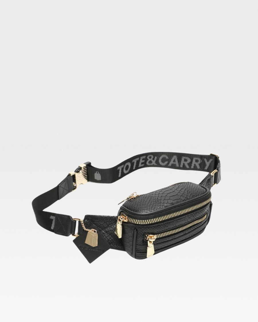 Apollo 1 Mini Fanny Pack Waist Bag in Black - Hands-Free Crossbody Bum Bag for Running, Travel & Outdoor Activities