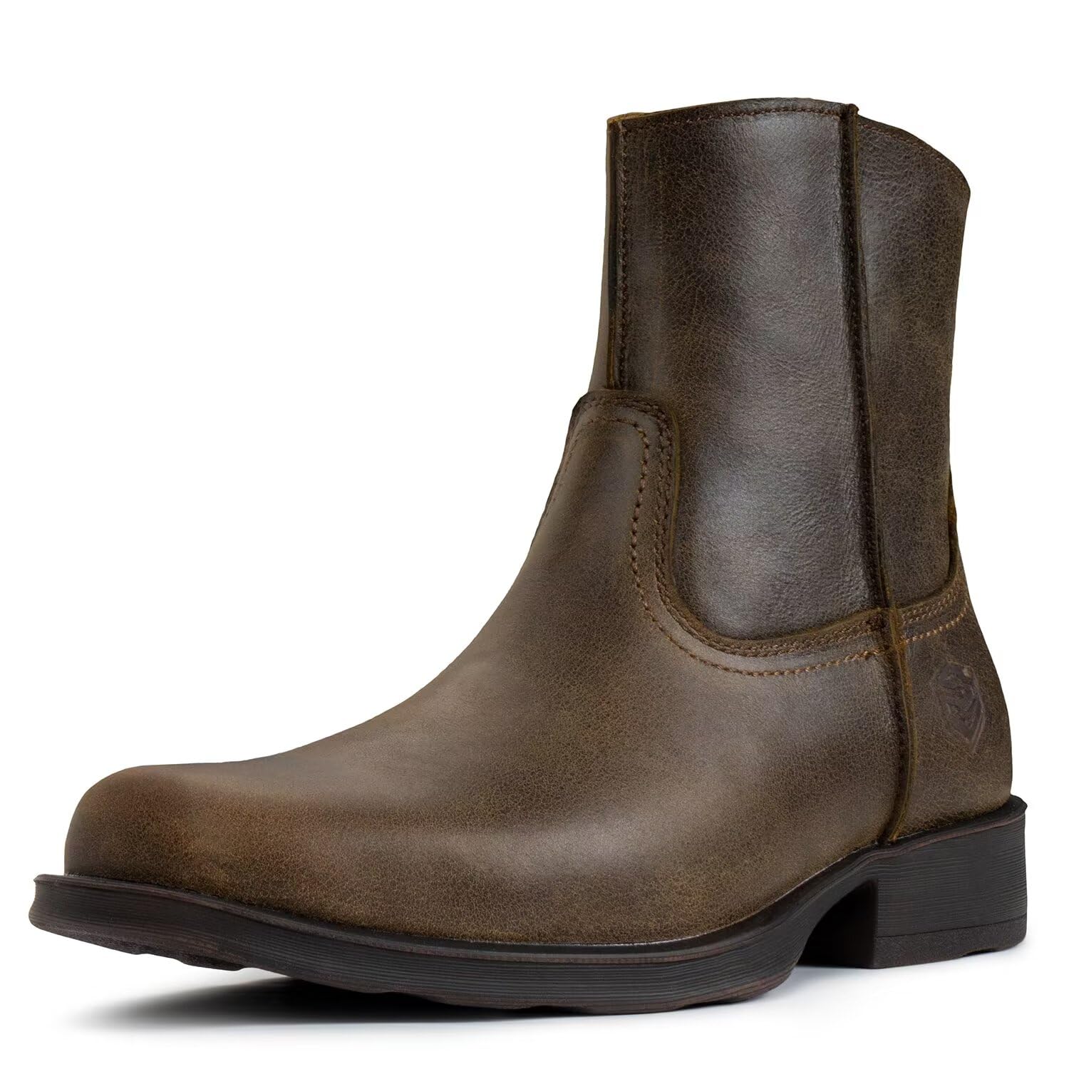 SUREWAY Men's Western Chelsea Cowboy Boots - Square Toe Casual Work Dress Boots | Durable Comfortable Ankle Boots for All Seasons | Retro Stylish Cowboy Boots for Men | Perfect for Country Rides, Work Wear & Night Out