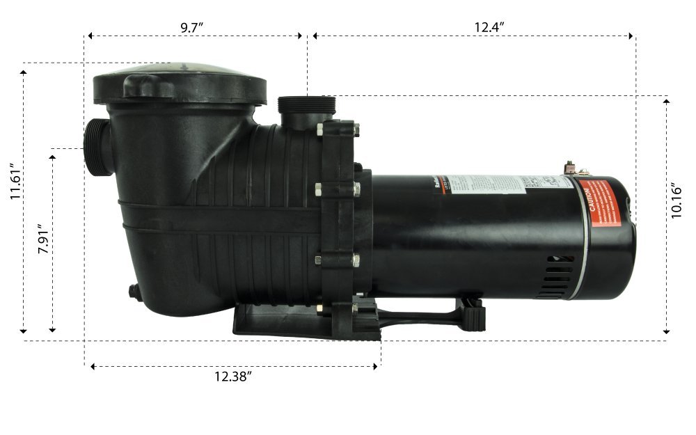 1.5 HP 230V High Performance In-Ground Swimming Pool Pump - Energy Efficient Water Circulation for Backyard Pools & Spas