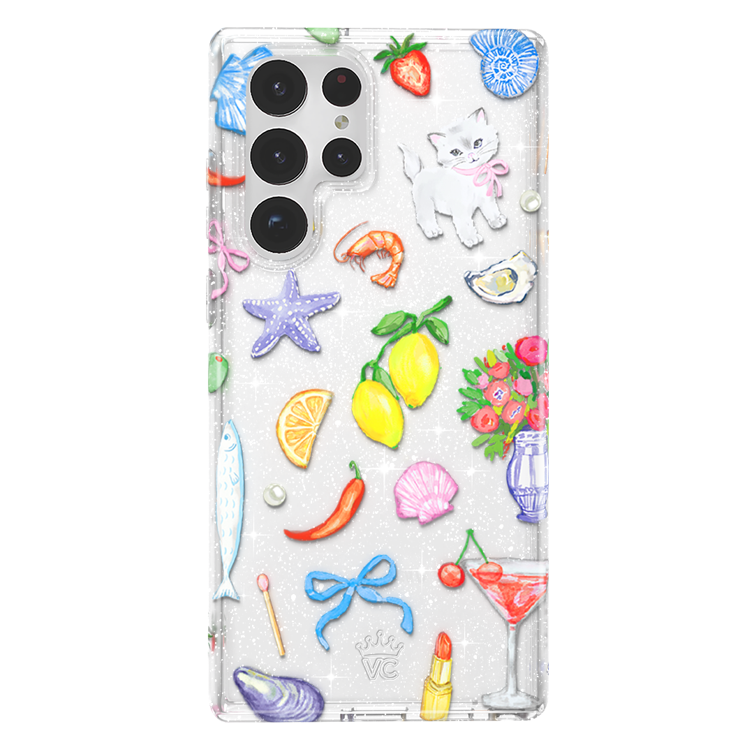 Dolce Vita Glitter Samsung Phone Case - Sparkly Protective Cover for Galaxy S21/S22/S23 - Perfect for Parties, Events & Everyday Glam