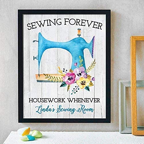 Personalized Sewing Print Wall Art - Custom Craft Room Decor & Thoughtful Sewing Gift for Grandmother - Perfect for Knitting, Quilting & Sewing Room Decoration - Ideal Christmas Gift for Grandma - Great for Home Studios, Hobby Spaces & Gift-Giving Occasions
