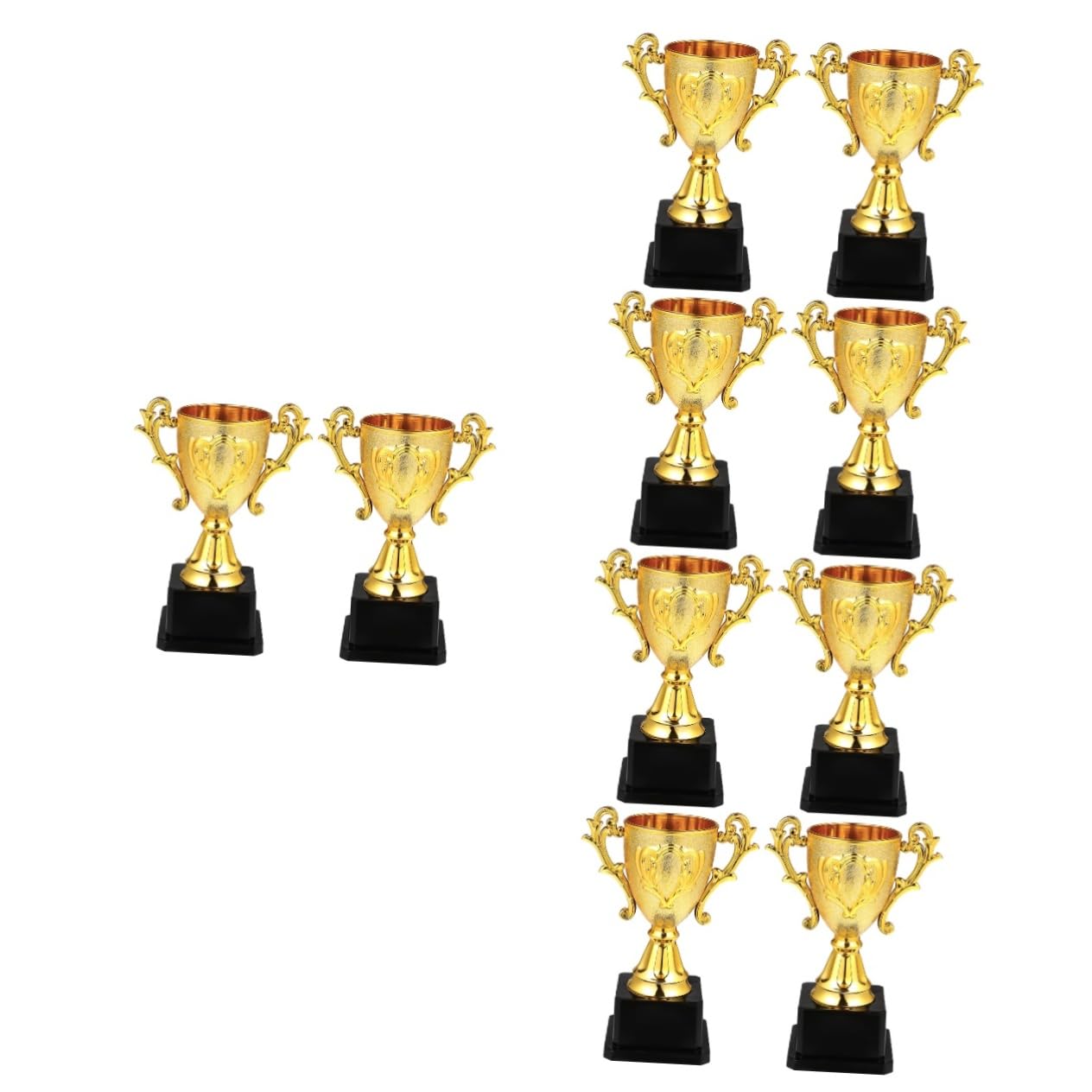 BESPORTBLE 10-Piece Plastic Reusable Trophy Reward Set - Kids Achievement Awards for Sports, School & Playtime | Perfect for Birthday Parties, Classroom Prizes & Motivational Gifts
