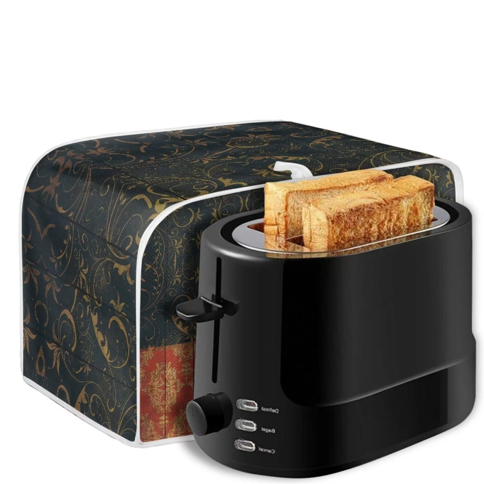 Chicken Rooster Print Toaster Cover - Dust & Grease Protection for 4-Slice Toasters - Kitchen Appliance Cover for Bread Makers - Perfect for Country Kitchen Decor & Breakfast Stations