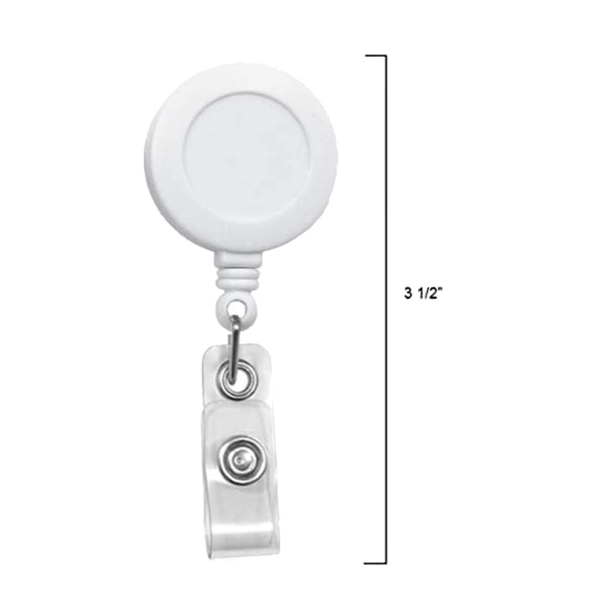 100 Pack Retractable Badge Reels with Extra Tight Alligator Clip - Non-Swiveling Office ID Card Holders for Nurses, Teachers & Security Personnel (White) - Bulk Supply for Conventions, Hospitals & Corporate Events