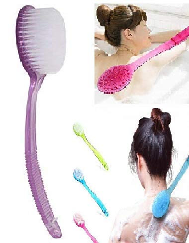 Long Handle Bath Brush with Soft Bristles - Exfoliating Body Scrubber for Men & Women - Back Scrubber for Shower & Bath - Pink (Pack of 1) - Perfect for Deep Cleansing & Skin Exfoliation