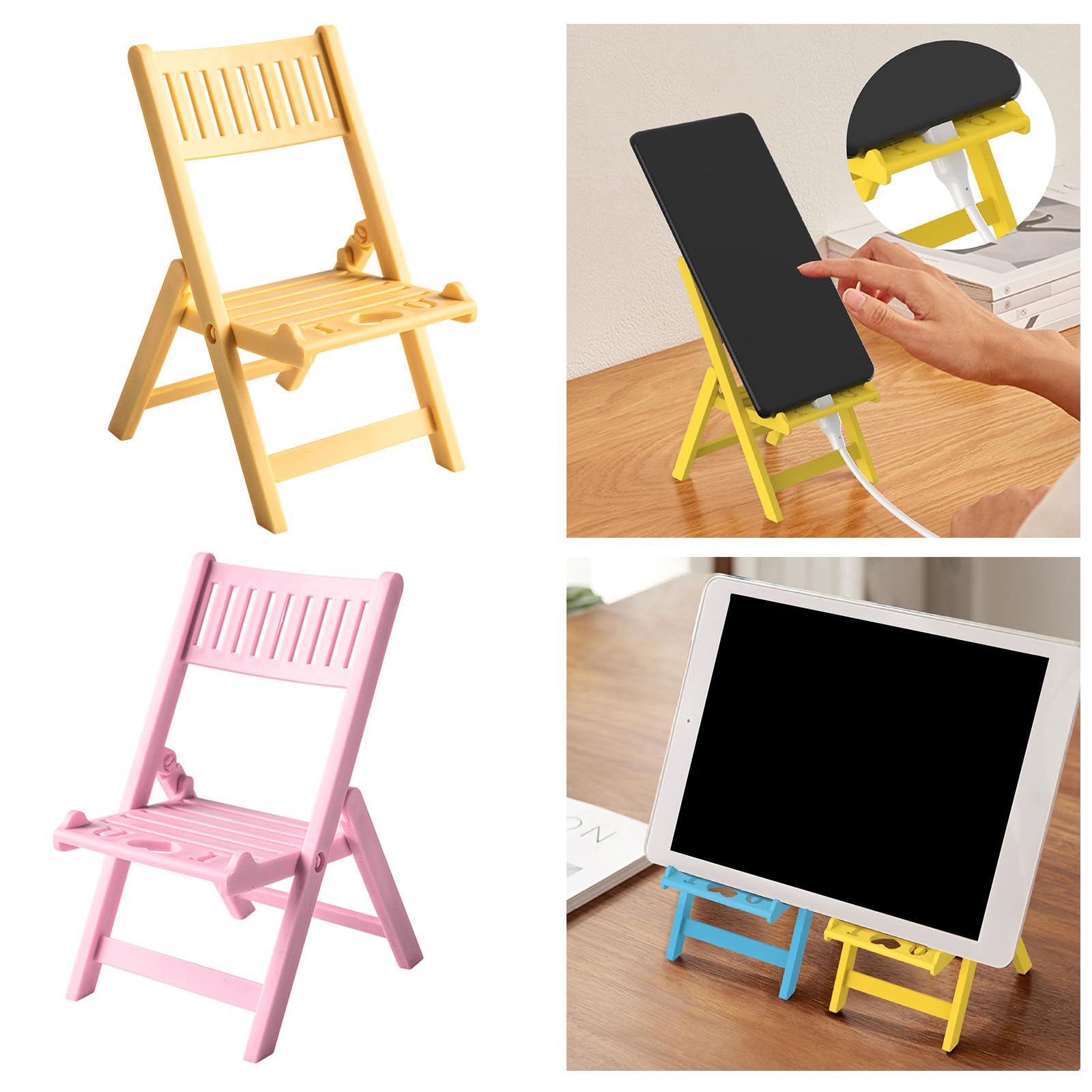 Ergonomic Chair-Shaped Phone Stand for Desk - Adjustable Height, Universal Phone Holder for iPhone, Samsung & All Smartphones - Perfect for Office, Home & Video Calls