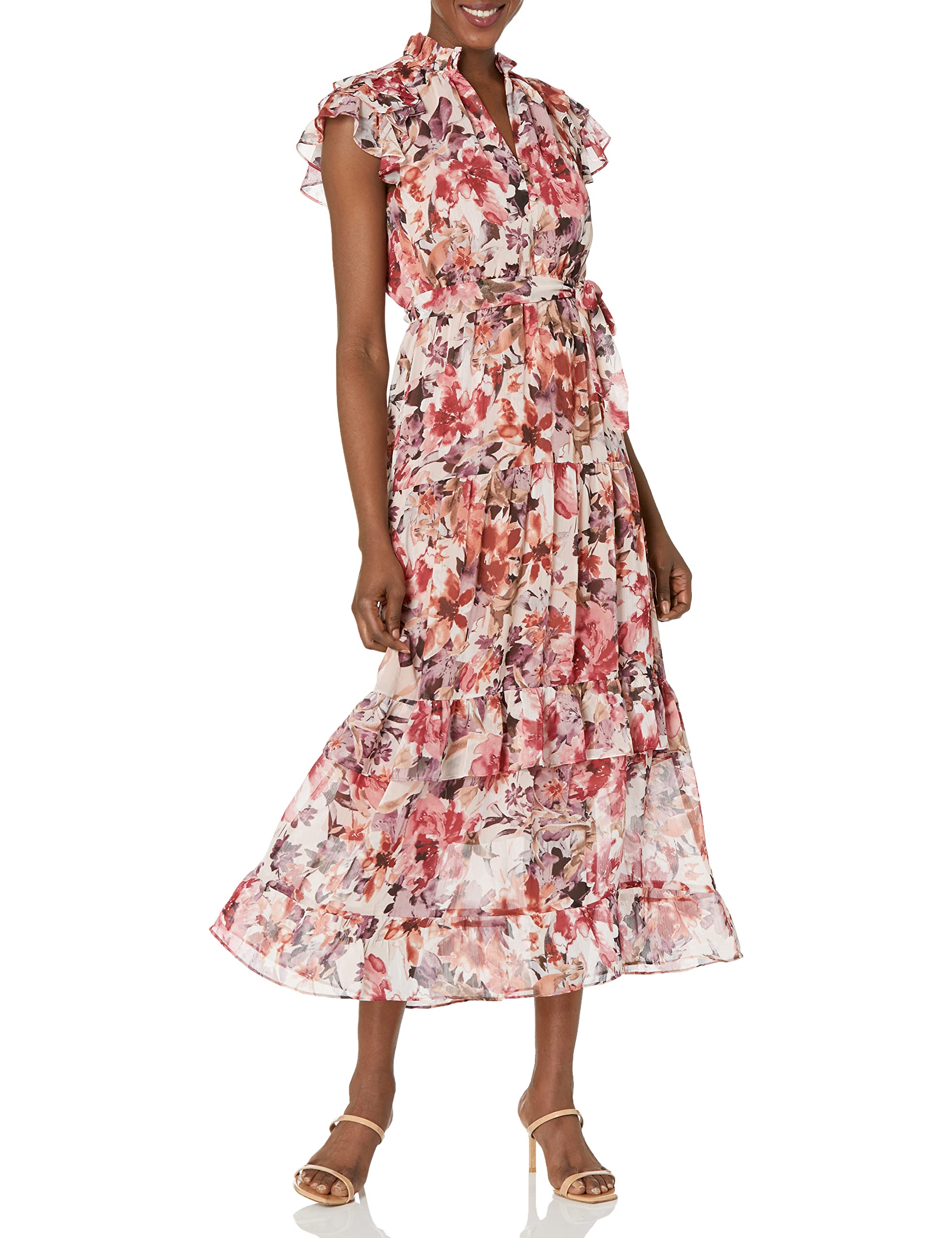 Maggy London Women's Ruffle Maxi Dress for Party & Wedding