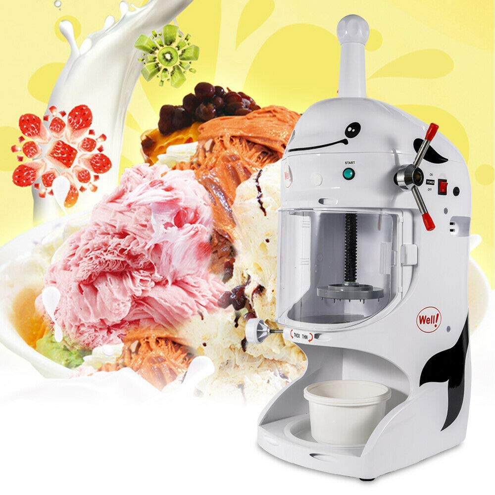 350W Commercial Ice Shaver Machine - Electric Snow Cone Maker & Ice Crusher for Shaved Ice - 110V Heavy Duty Ice Shaving Machine for Coffee Shops, Milk Tea Stores, Restaurants & Hotels - Perfect for Cocktails, Desserts & Summer Treats
