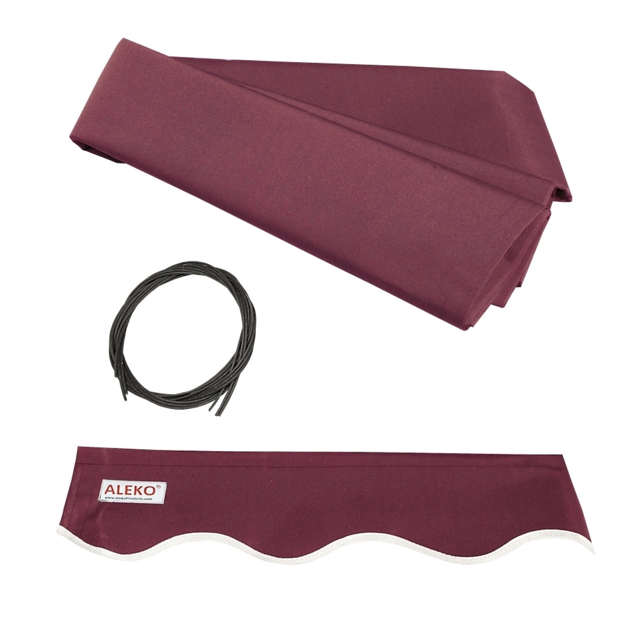 16 x 10 Feet Aleko Half Cassette Motorized Retractable LED Patio Awning - Burgundy Luxury Outdoor Shade for Deck, Garden & Backyard