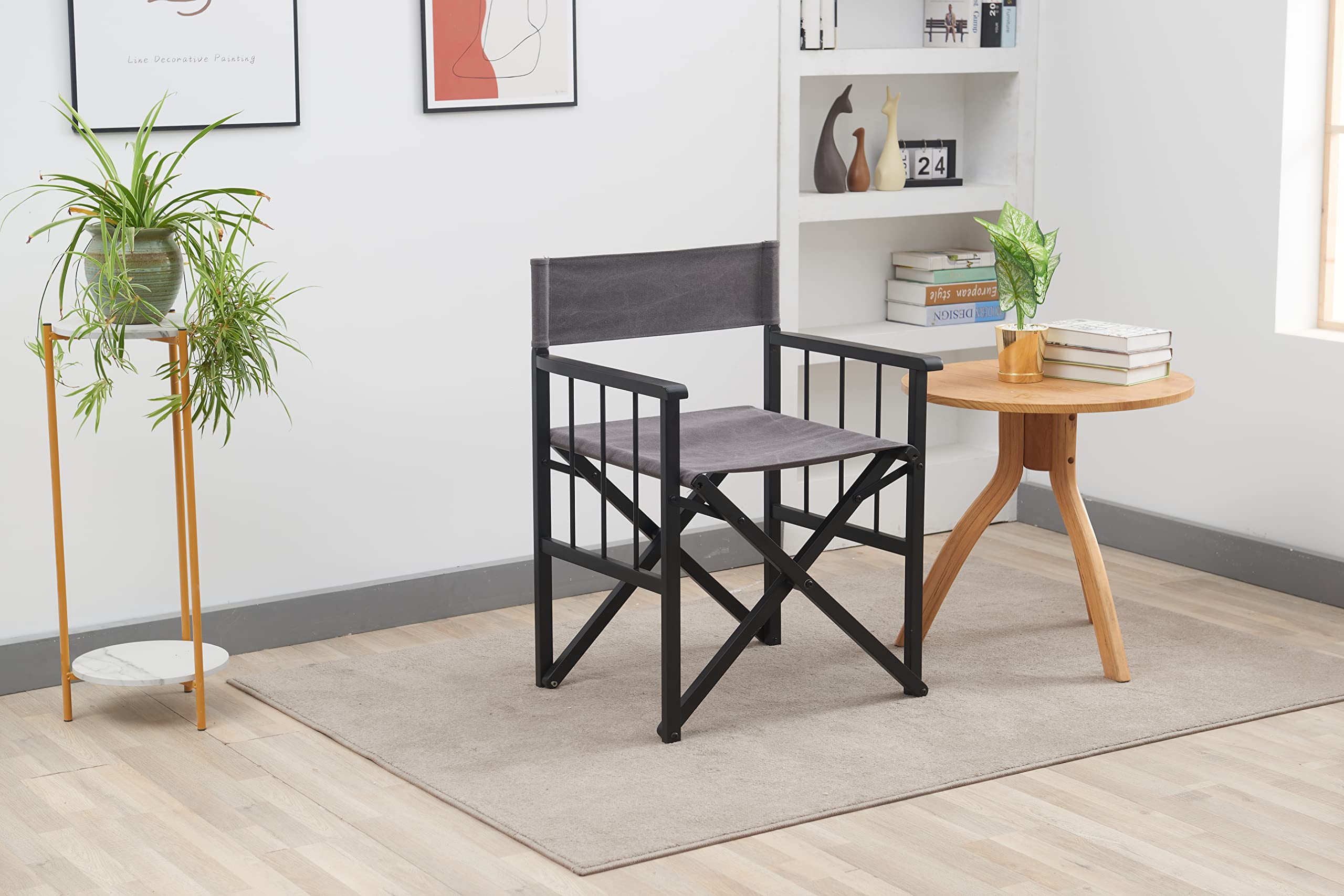 THY-HOM Folding Camping Chair - Portable Outdoor Chair for Picnic, Beach, Poolside, Garden & Balcony - Lightweight Foldable Metal Frame Patio Furniture for Relaxing & Leisure Activities