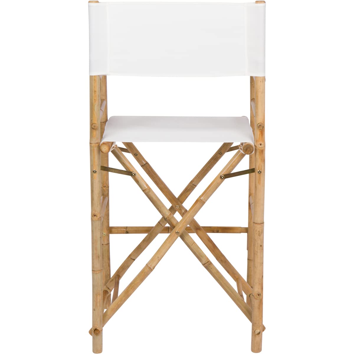 Premium White Bamboo Director Chair - Lightweight & Durable Folding Chair for Outdoor Events, Beach, Camping, and Home Theater Seating