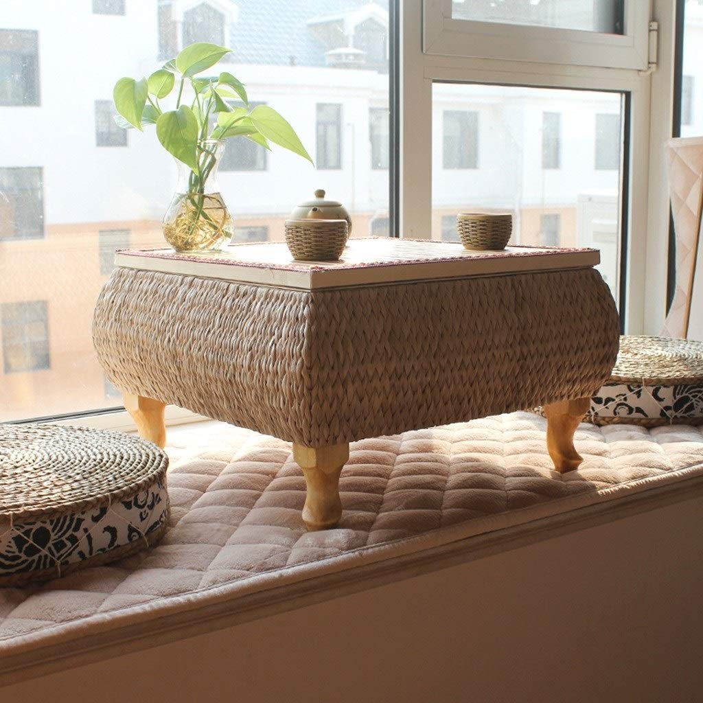 Handmade Bamboo Coffee Table with Storage - Modern Sofa Side Table & End Table for Living Room, Bedroom, Balcony | Natural Wood Computer Desk & Unique Tea Table (Model 50503) | Perfect for Small Spaces, Home Office, Reading Nooks & Cozy Apartment Decor | Ideal for Coffee Lovers, Book Enthusiasts & Minimalist Home Decor