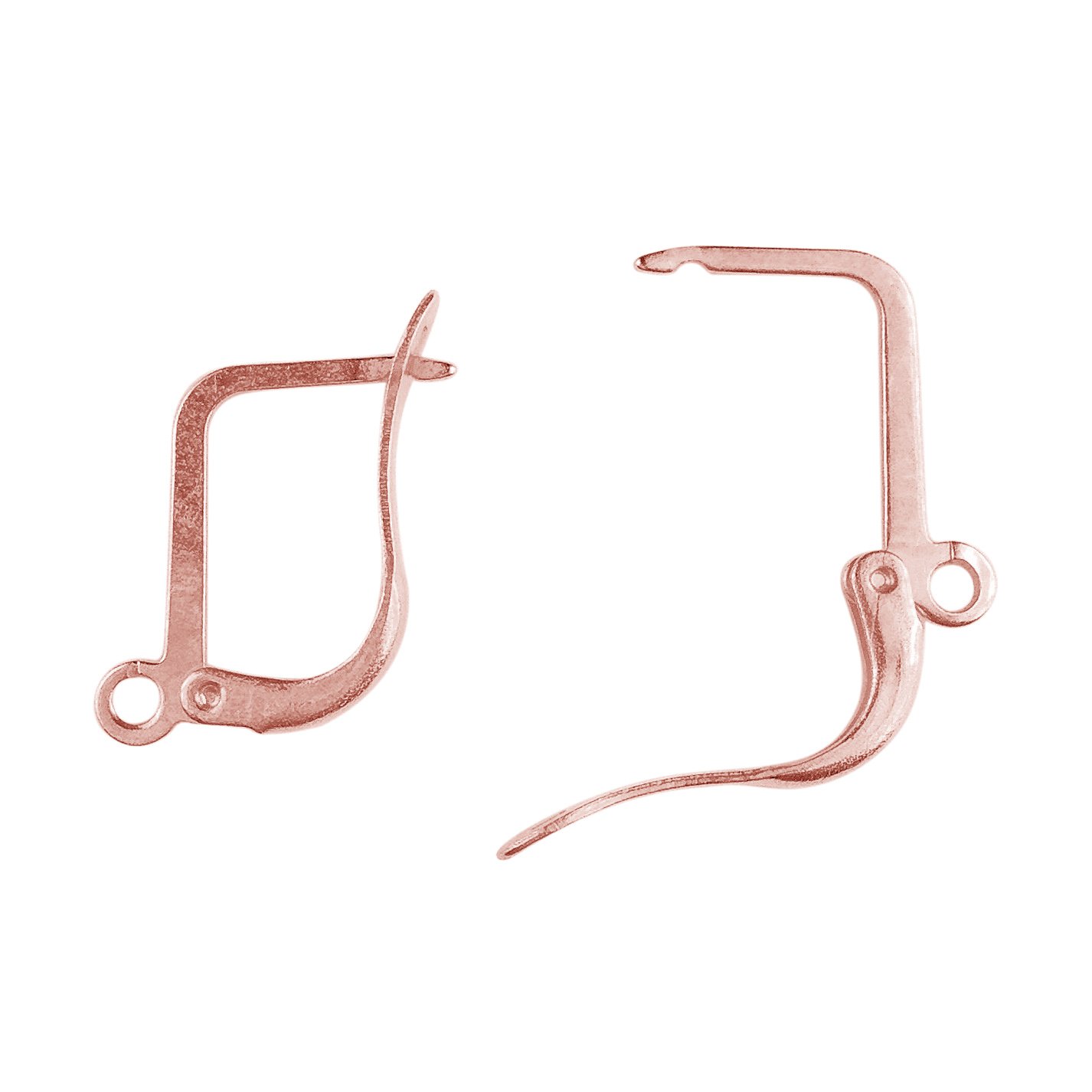 Rose Gold Overlay Lever Back Earrings FRG-145 - Elegant Dangle Hoops for Women, Perfect for Weddings, Parties & Everyday Wear