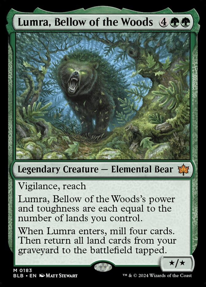 Lumra, Bellow of The Woods - Bloomburrow BLB MTG Trading Card Game Collectible Card | Magic: The Gathering Foil Rare Card for Deck Building & Strategy Gameplay
