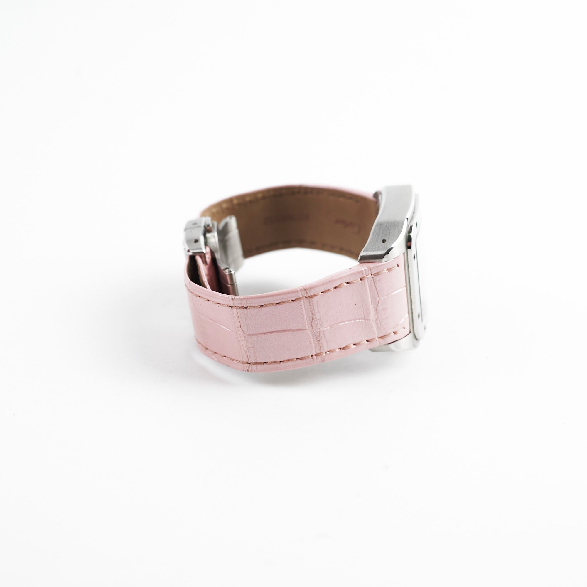 Cartier Santos 100 33MM Stainless Steel Watch W20126X8 - Pink Dial, Swiss Luxury Timepiece for Women, Perfect for Business Meetings & Special Occasions