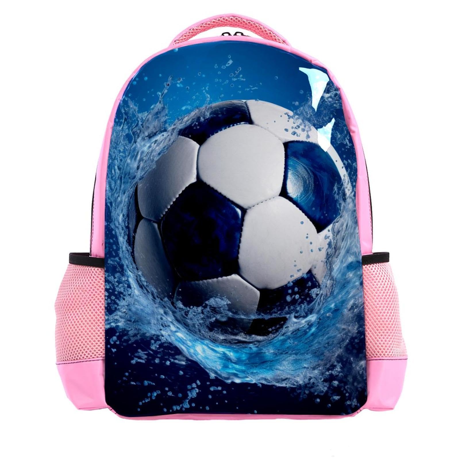 Men's & Women's Travel Backpack - Durable Blue Ocean Design Waterproof Football Backpack for Hiking, Gym & Daily Commute