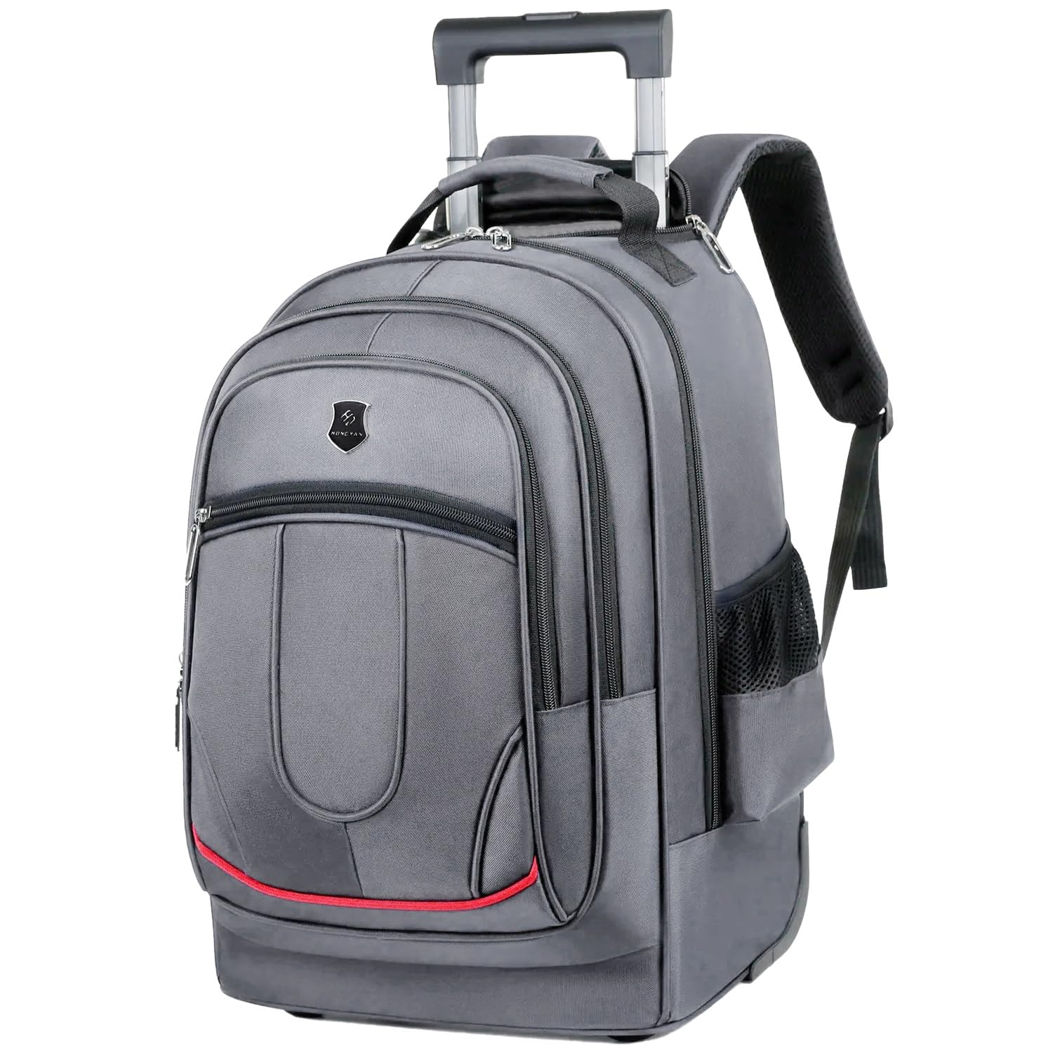 Rolling Backpack with Wheels for Women & Men - 19.68 Inch Wheeled Laptop Backpack for Travel, Work & Business (Grey) - Perfect Carry-On for Airplanes, Commuting & College Campus