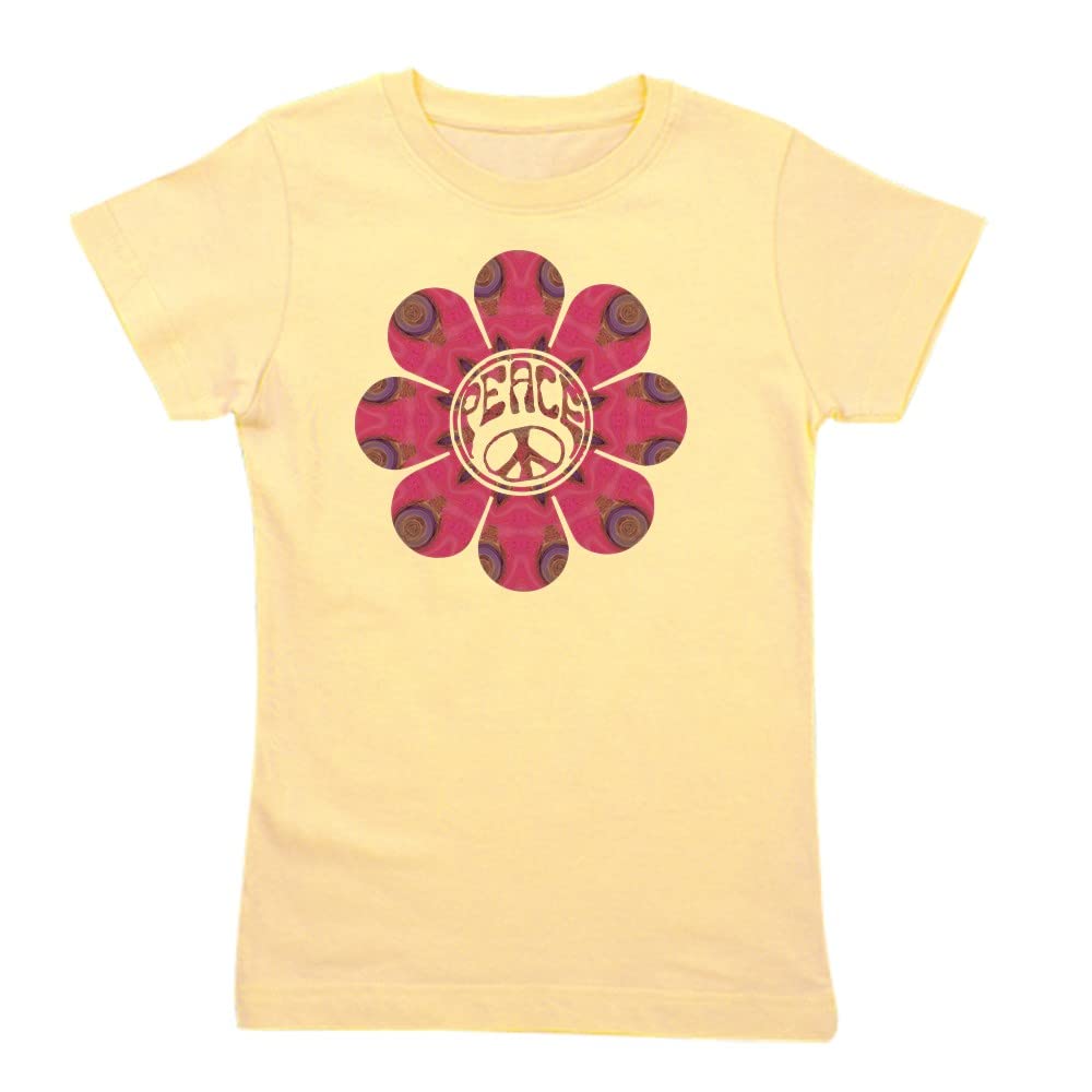 Peace Flower Affection Girl's Slim Fit T-Shirt | Cute Graphic Tee for Women & Teens | Casual Wear, Music Festivals & Everyday Outfits