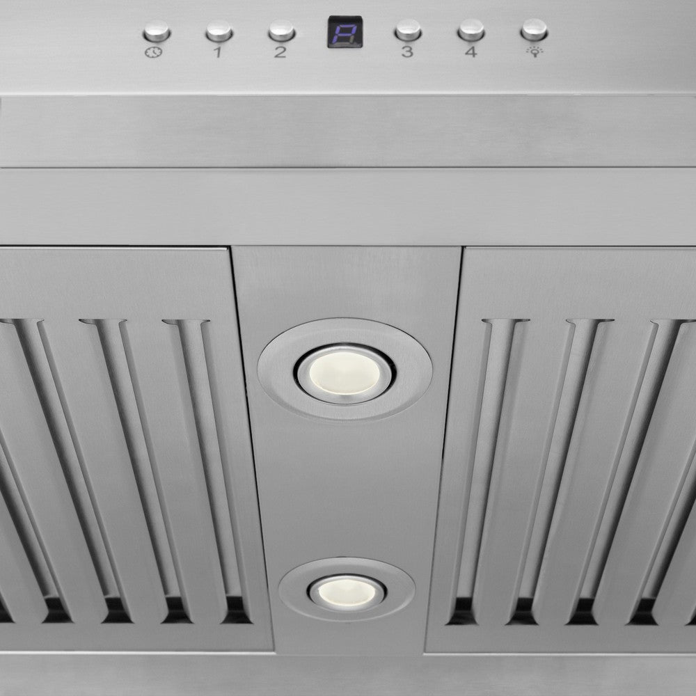 ZLINE GL5iCRN BT Stainless Steel Island Mount Range Hood with Built-in CrownSound Bluetooth Speakers - Premium Kitchen Ventilation for Modern Homes, Perfect for Cooking & Entertaining