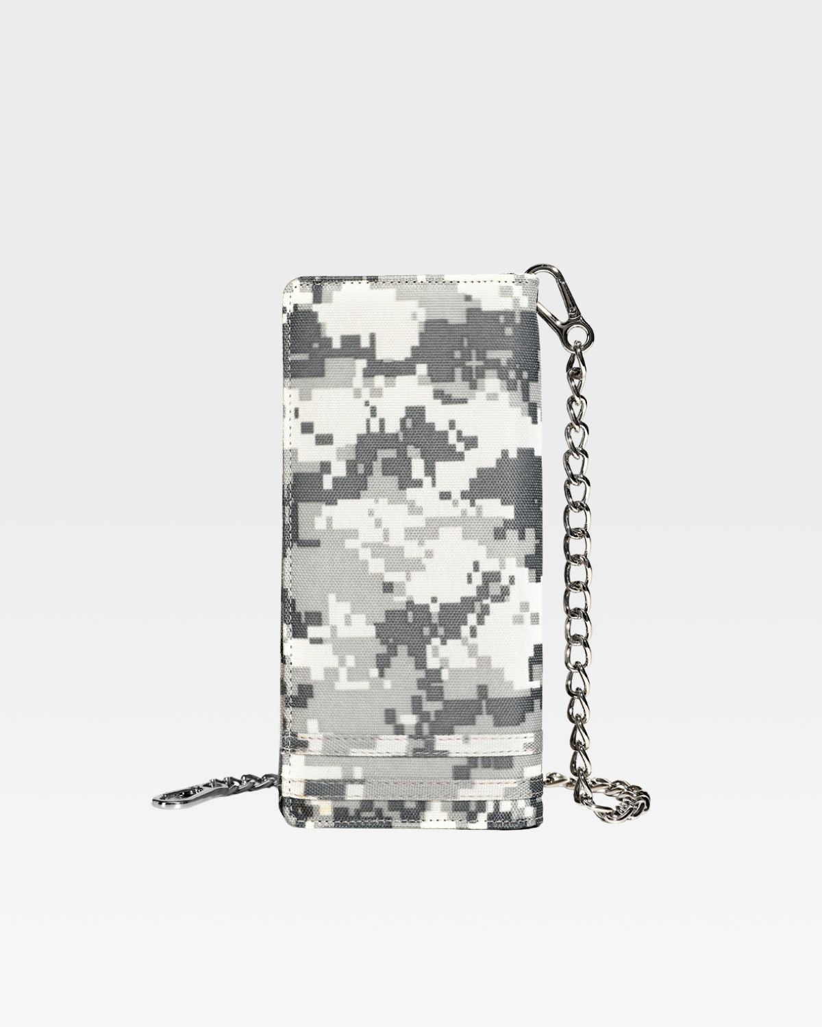 Stylish Grey Digital Camouflage Biker Chain Wallet - Perfect for Motorcycle Riders, Outdoor Enthusiasts & Fashion Lovers