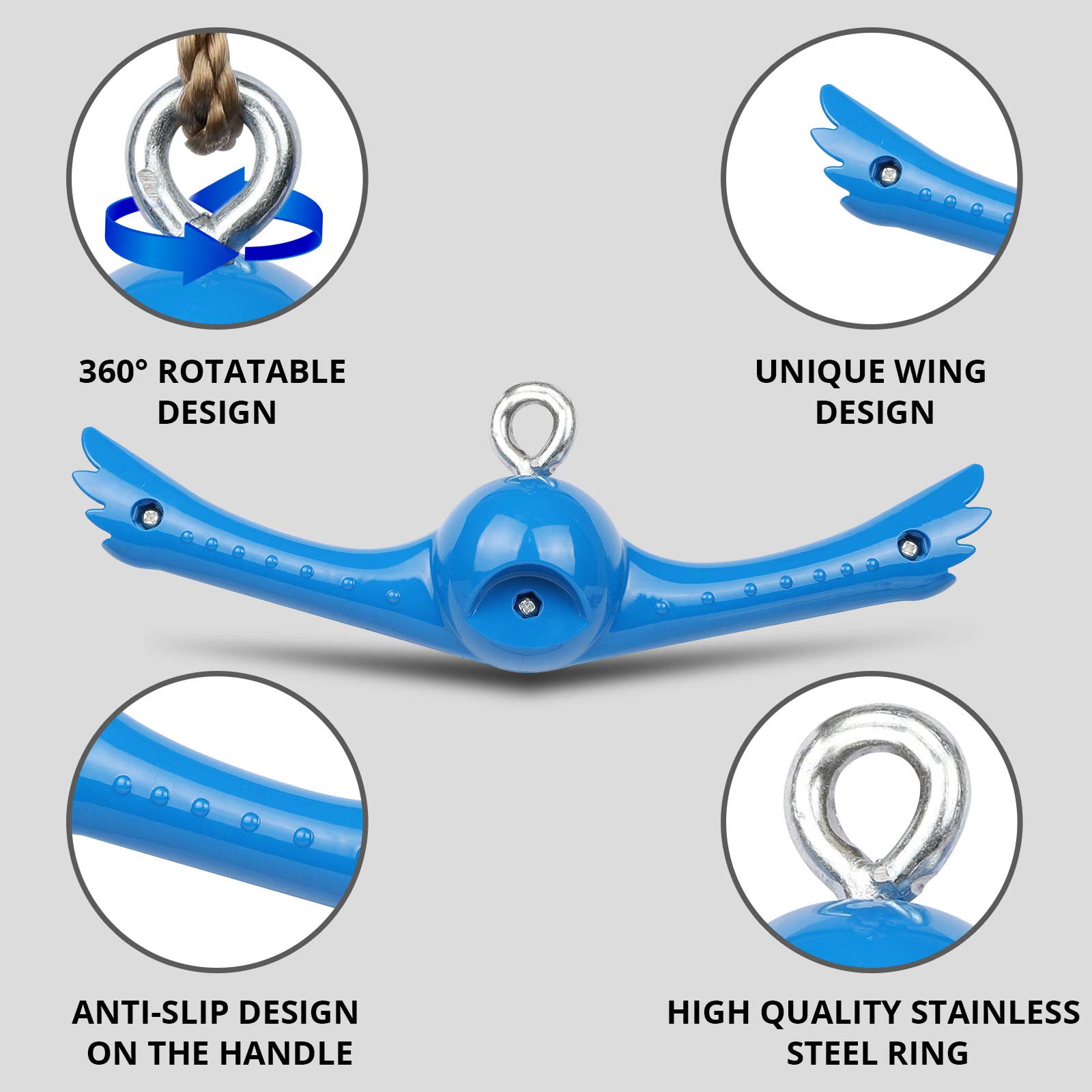 Ninja-Twister Swing Spins Set - 360° Rotating Slackline Attachments with Twist-Spin Handles for Kids | Outdoor Playground & Backyard Ninja Warrior Training Equipment | Perfect for Active Play, Balance Training, and Adventure Games