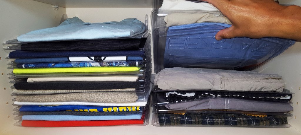 20-Pack Regular Size Closet Organizer & Shirt Folder - Space Saving Storage Solution for Wardrobe, Dresser & Travel Packing