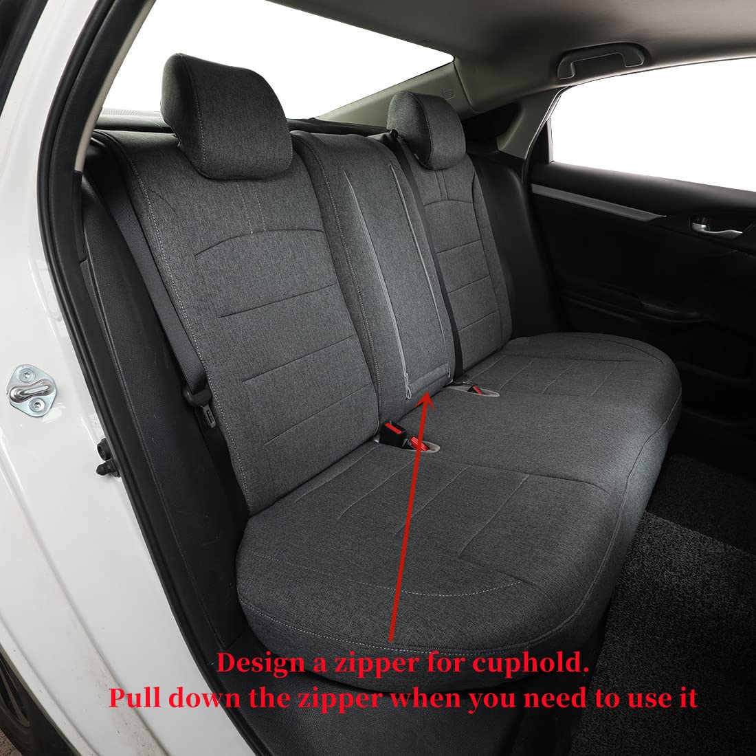 Premium Custom Fit Seat Covers for 2022-2025 Honda Civic Sedan (LX/Sport) - Full Coverage Polyester Car Seat Protectors (Gray, Complete Set) | Durable Protection & Enhanced Comfort for Daily Commutes & Road Trips