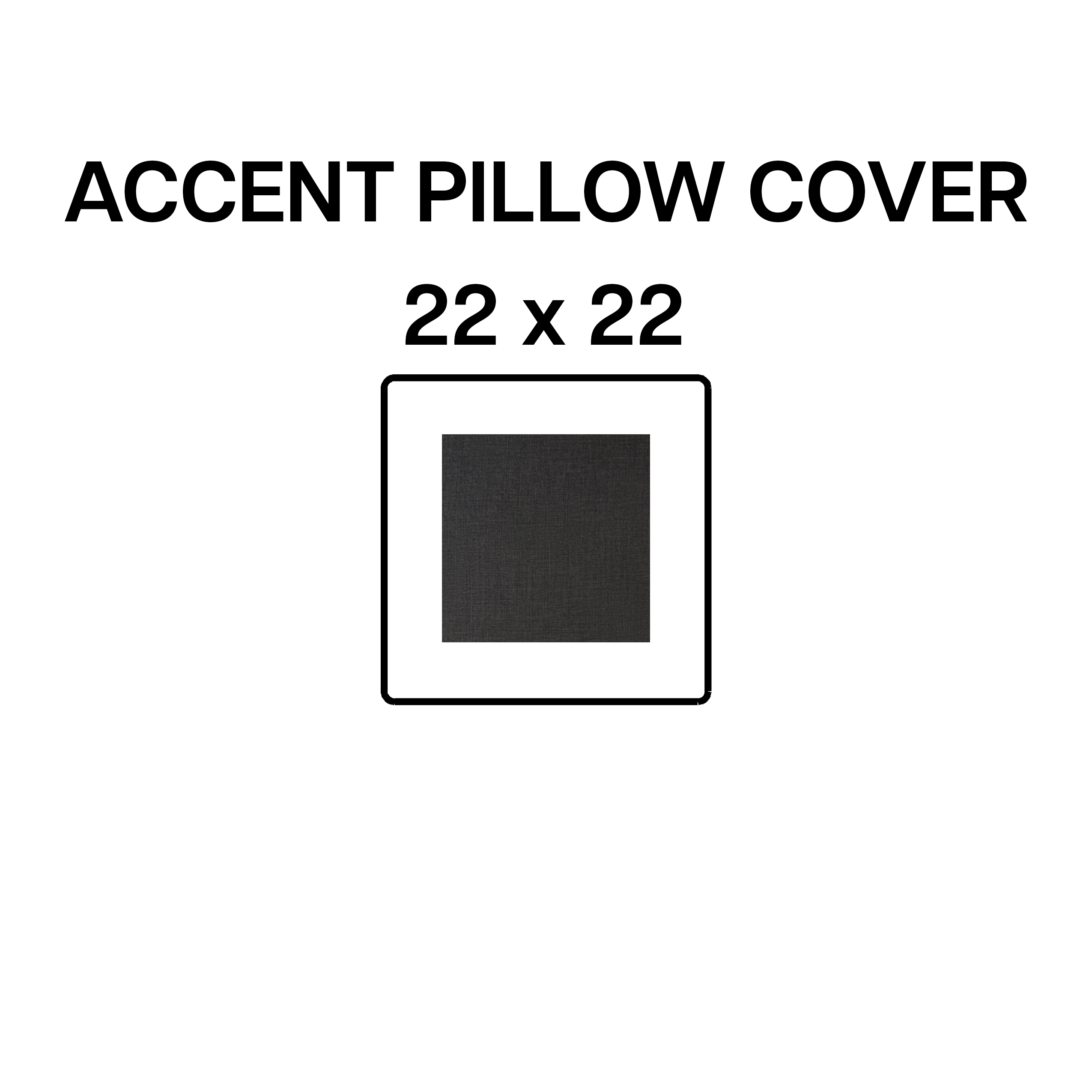 22x22 Inch Accent Pillow Cover - Soft Decorative Throw Pillow Case in Raven Gray (BP 643 30) for Living Room, Bedroom & Sofa Decor