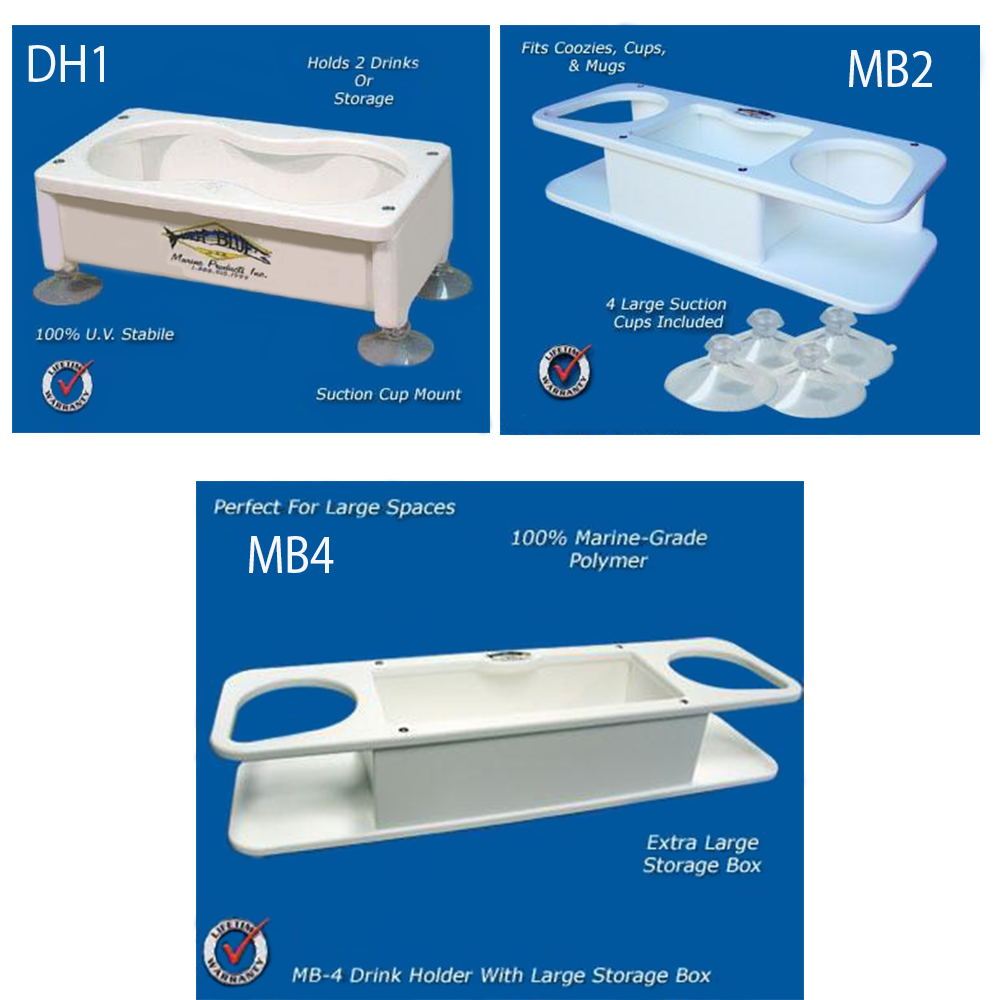 Deep Blue Marine Boat Drink Holder & Storage Box - Waterproof & Rustproof for Boats, Yachts, Kayaks - Perfect for Fishing, Cruising & Water Sports
