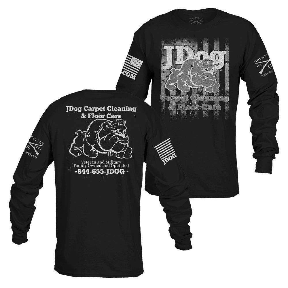 JDog Men's Long Sleeve Shirt for Carpet Cleaning & Floor Care - Black | Professional Cleaning Workwear & Uniform