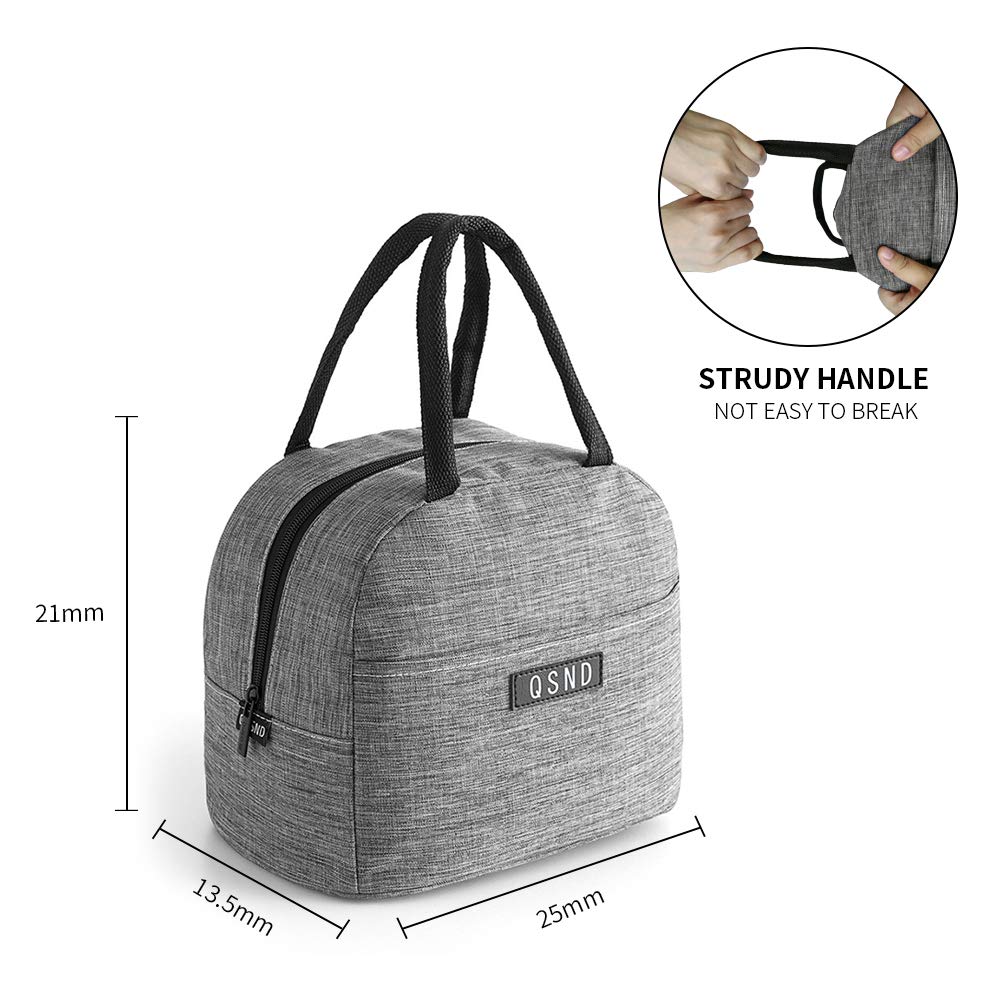 HiPretty 2 Pack Insulated Lunch Bags for Kids & Adults - Leakproof Freezable Lunch Tote for School, Work & Picnics - Gray & Green Reusable Lunch Box for Boys, Girls, Women & Men