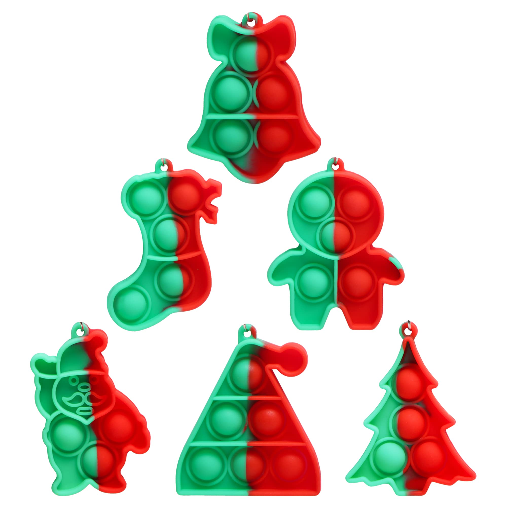 JOYIN 12 Pack Bubble Fidget Keychain - Mini Push Pop Sensory Toys for Stress & Anxiety Relief - Silicone Squeeze Toys for Kids & Adults - Great for Christmas Party Favors, Office Desk & Classroom Use