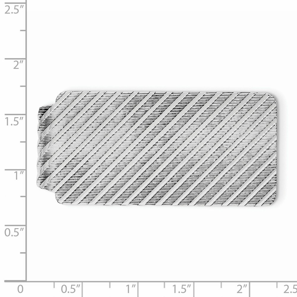 Sterling Silver Rhodium-Plated Money Clip for Men - Elegant Slim Wallet Alternative - Perfect for Cash, Credit Cards & Business Cards | Gift for Dad, Husband, Graduation