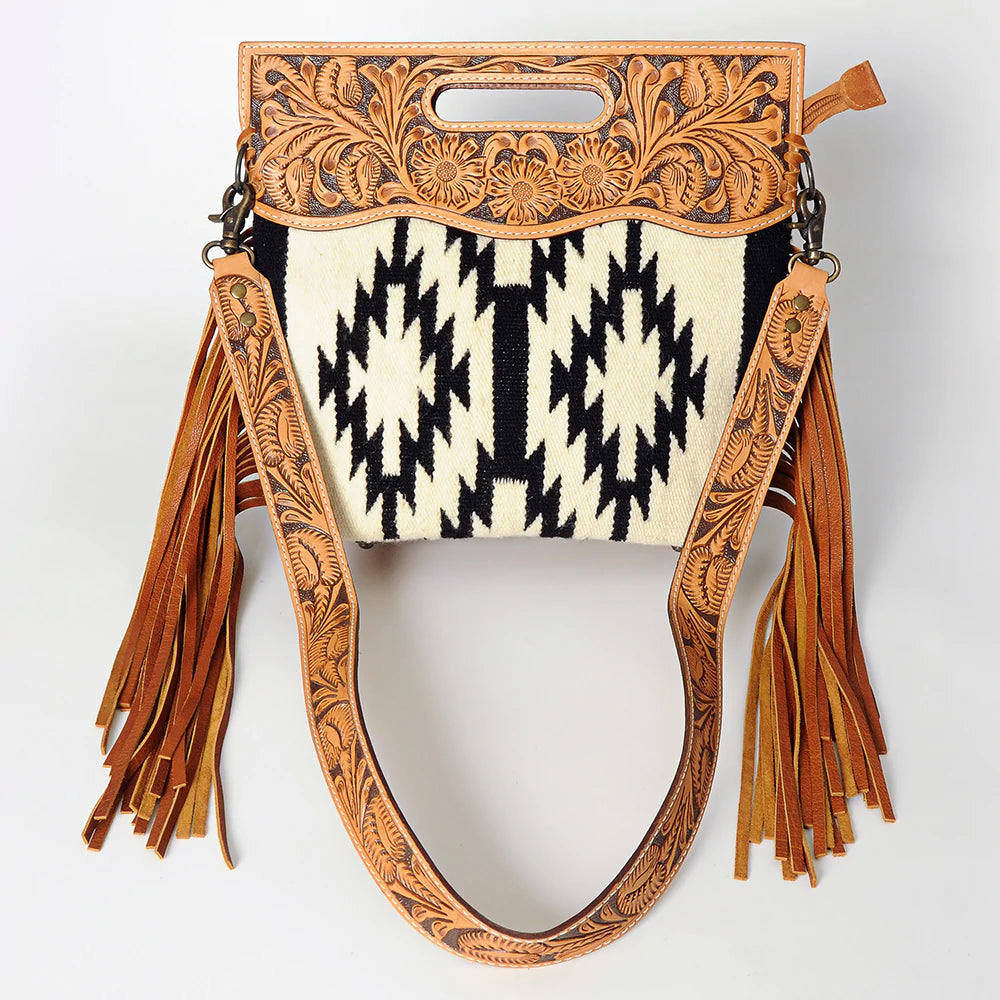 American Darling Black & White Aztec Print Crossbody Bag for Women - Stylish Boho Purse for Everyday Use, Travel & Festival Fashion Accessories