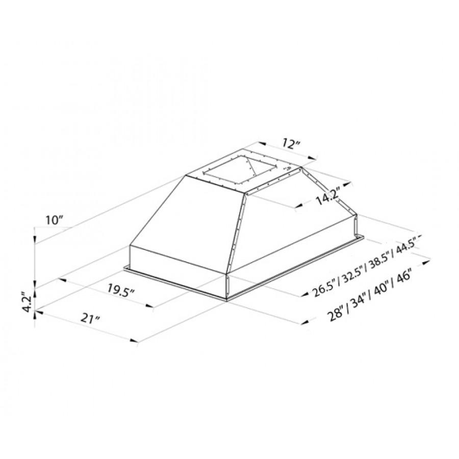 ZLINE 721i Stainless Steel Ducted Island Mount Range Hood Insert - Powerful Kitchen Ventilation for Modern Homes | Perfect for Open Concept Kitchens & Cooking Areas