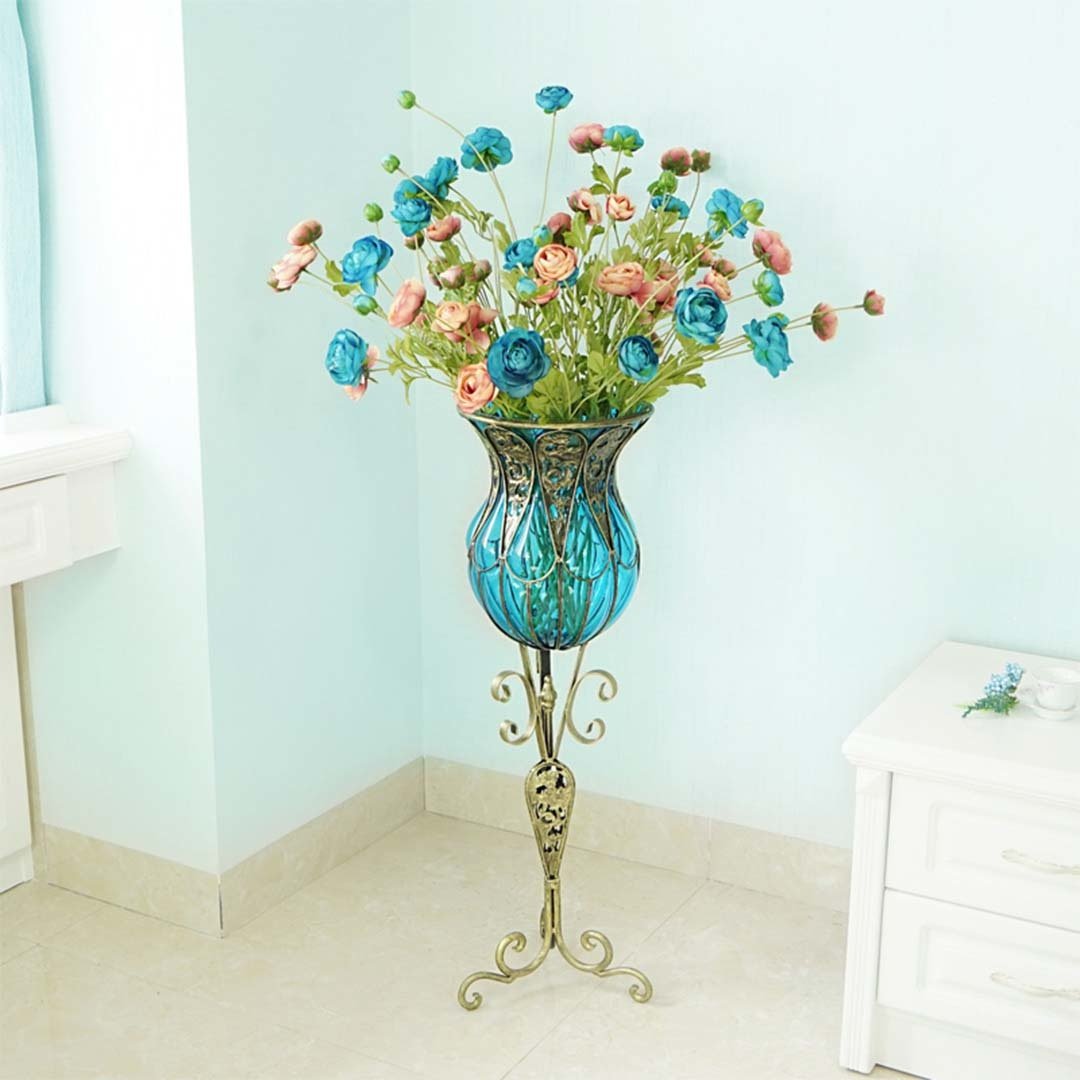 12pcs Artificial Silk Flower Fake Rose Bouquet - Blue Silk Roses for Wedding Centerpieces, Home Decor, Table Arrangements & Party Decorations
