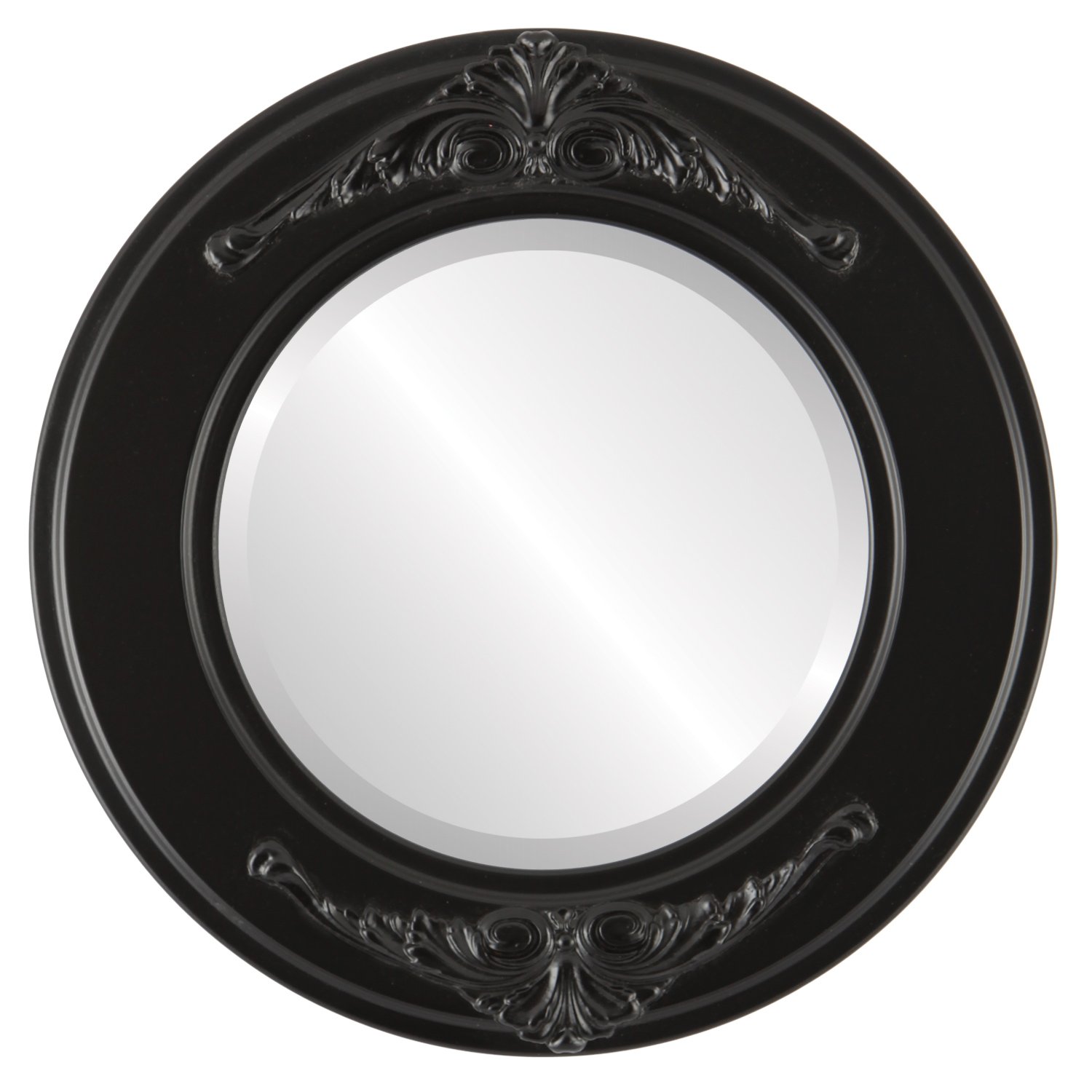 Round Beveled Wall Mirror - Modern Matte Black Frame - 19x19 Inches - Elegant Home Decor for Living Room, Bedroom & Entryway - Perfect for Vanity, Hallway & Interior Design
