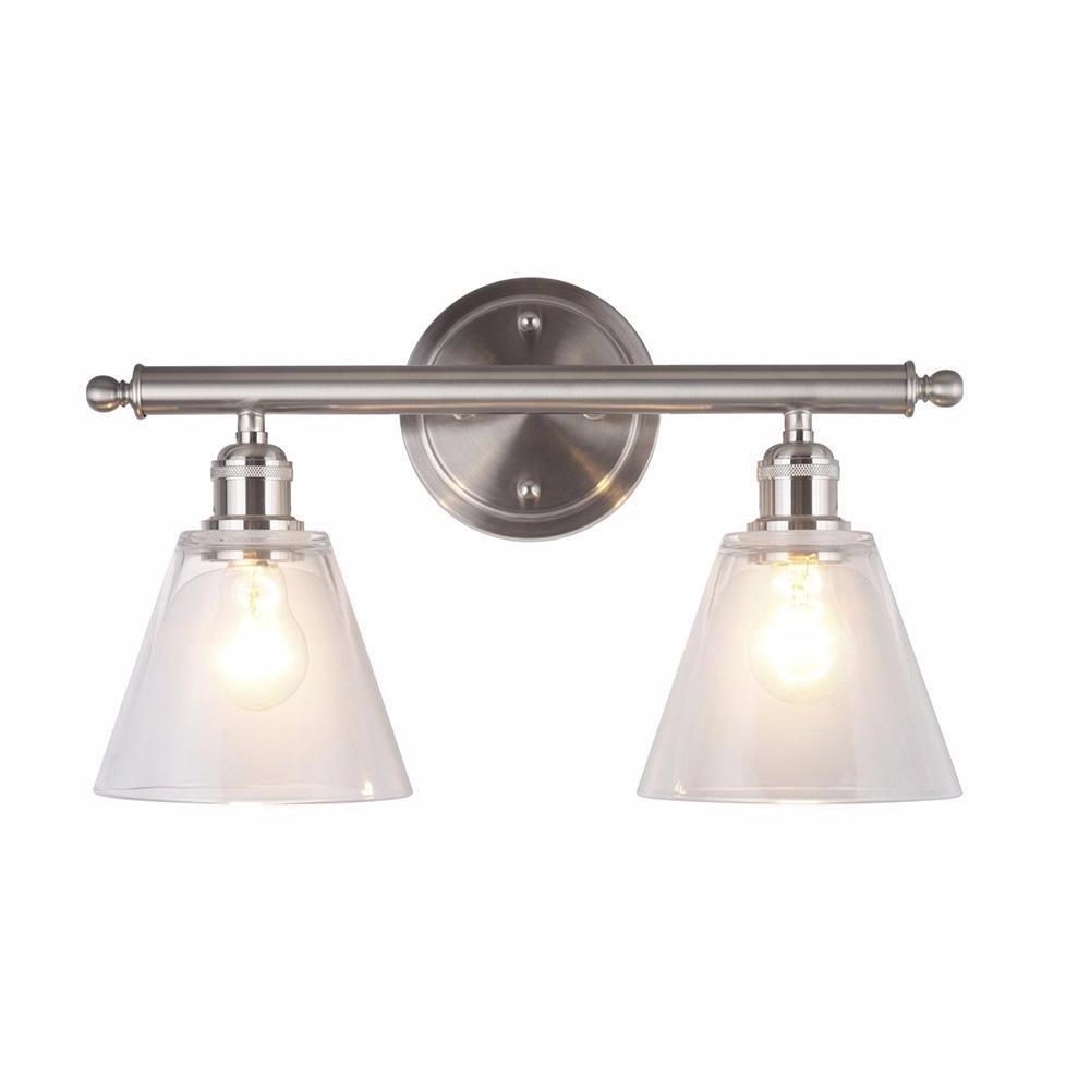 Winslet 2-Light Bathroom Vanity Light Fixture in Silver - Perfect for Modern Bathroom & Dressing Room Makeup Mirror Lighting