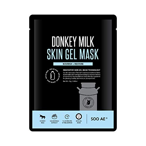 Soo'AE Donkey Milk Skin Gel Mask - 144 Count Pack for Hydrating & Brightening - Perfect for Daily Skincare, Spa Days & Travel