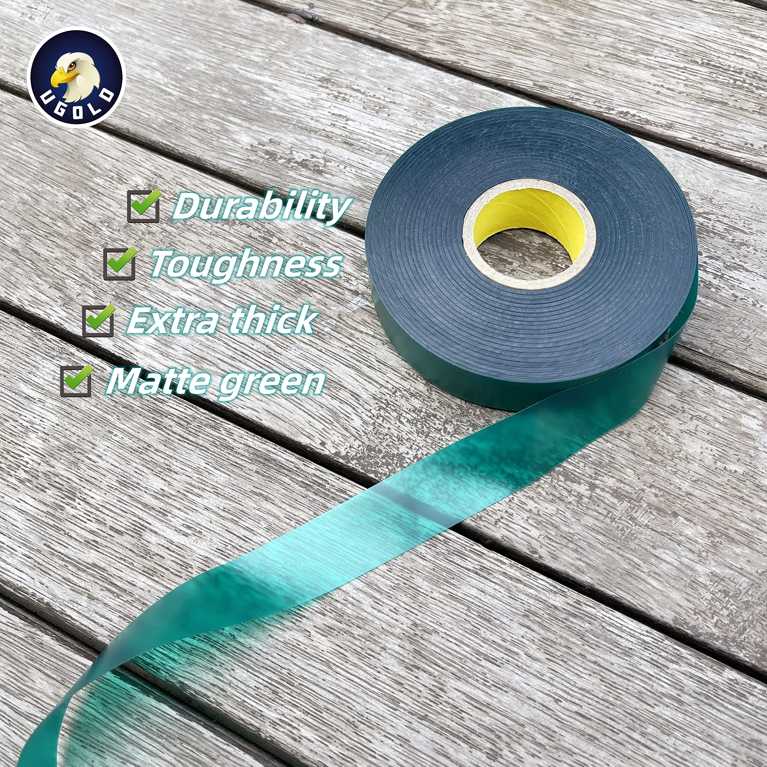 8 Mil Extra Thick 150 Feet x 1 Inch Stretch Plant Tie Tape - Heavy Duty Garden Tape for Planting, Grafting, and Supporting Tomatoes, Grapes, Vines, and Trees | Durable Green Plant Ribbon for Vineyards, Greenhouses, and Home Gardening Use