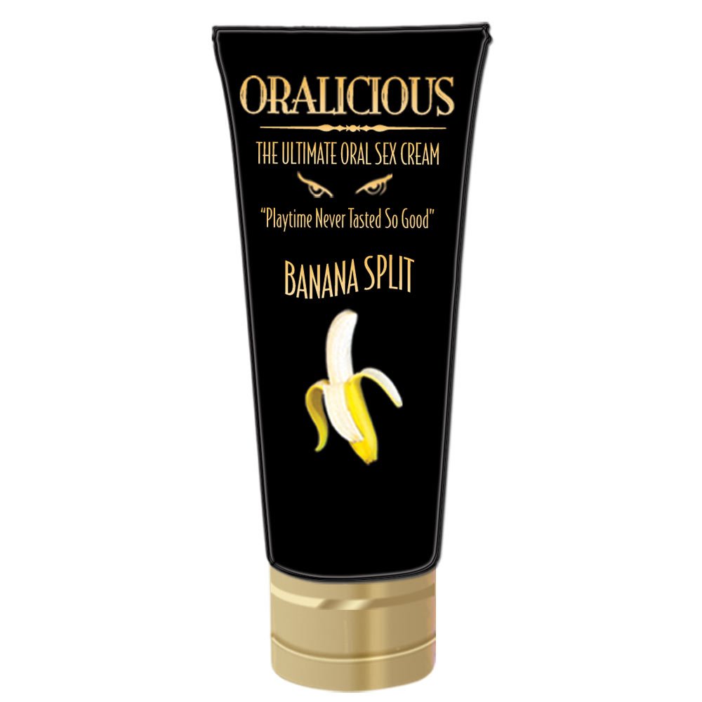 Hott Products Oralicious Oral Cream - Banana Split Flavor | Minty Fresh Breath Enhancer for Kissing & Intimate Moments | Vegan & Cruelty-Free Lip Balm Alternative